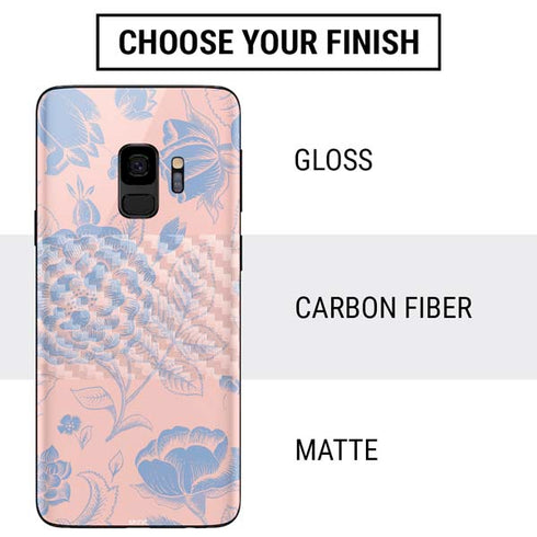 Rose Quartz & Serenity Floral Galaxy S9 Skin
